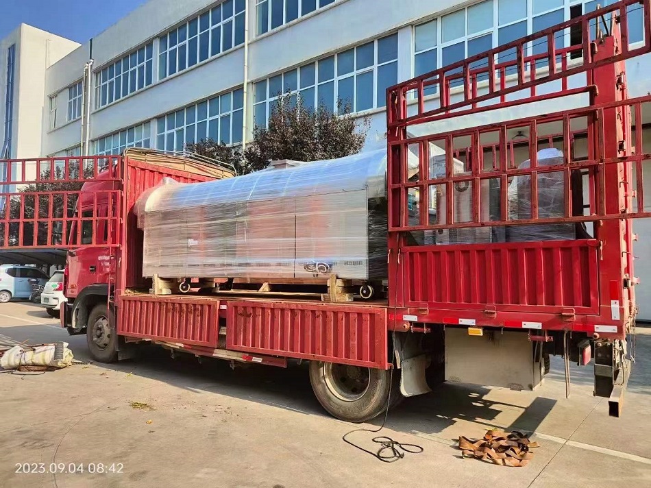 新疆客户订购的四米全套电磁流水线炒货设备发货完成